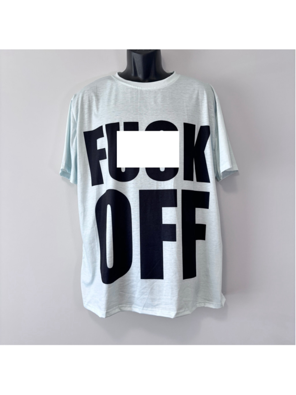 SHEIN Men's Size XL Light Blue Graphic Tee “F*** OFF” Bold Statement Shirt NIB